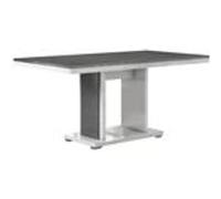 Table Repas MARIKA - 160cm Effet Pierre Pied Central Ouvert - Altobuy Gris G