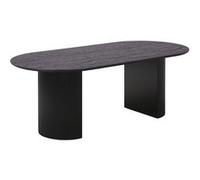 Table repas Ovale Pieds Relief MDF Effet bois foncé - ANKARA -