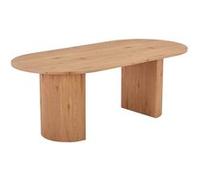 Table repas Ovale Pieds Relief MDF Effet bois naturel - ANKARA -