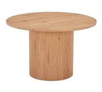 Table repas Ronde 120cm Pieds Relief MDF Effet bois naturel - ANKARA - ALTOBUY Marron G