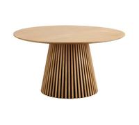 Table repas ronde Ø140cm Pied Central Relief MDF Placage Chêne clair - DUBLIN