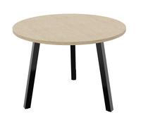 Table ronde 100 cm - 3 pieds trapèze métal Noir - Plateau Chêne