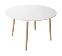 Happy Garden Table ronde MARTHA 120 cm blanche style scandinave pour 4 personnes