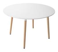 Happy Garden Table Ronde Martha 120cm Blanche. Table de Salle à Manger Ronde de Style scandinave pour 4 Personnes.