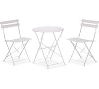 Table ronde avec chaises Rebecca Mobili Berenj 71x60x60 Acier Blanc Moderne SET 3 pcs