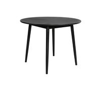Table ronde de repas en bois massif noir, 4 places - White Label, Fabio - Ø100x75 cm