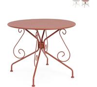 Table ronde d'extérieur 90cm style Bizzotto Etienne - Rouge