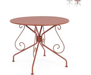 Table ronde d'extérieur 90cm style Bizzotto Etienne - Rouge