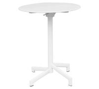 Table ronde d'extérieur pliable de 60 cm de diamètre pour bars et pubs, peu encombrante, avec structure et plateau en acier Bazar - Blanc