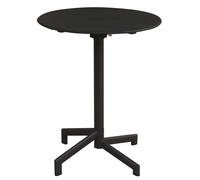 Table ronde d'extérieur pliable de 60 cm de diamètre pour bars et pubs, peu encombrante, avec structure et plateau en acier Bazar - Noir