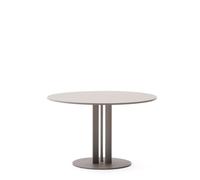 Table ronde d'extérieur Sedalis en acier avec plateau en aluminium gris tourterelle, Ø 80 cm