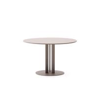 Table ronde d'extérieur Sedalis en acier avec plateau en aluminium gris tourterelle, Ø 80 cm