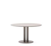 Table ronde d'extérieur Sedalis en acier avec plateau en aluminium gris tourterelle, Ø120 cm