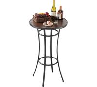 Table ronde d'extérieur, table bistrot de 60 cm de hauteur, tables de salle à manger d'extérieur avec plateau facile à nettoyer et structure métallique robuste, tables hautes d'intérieur pour petits e