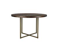 Table ronde en bois d'acacia verni marron, 6 places - Dutchbone, Class - Ø120x75 cm