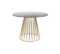 CIRCLE - Table repas verre fumé D104 Or