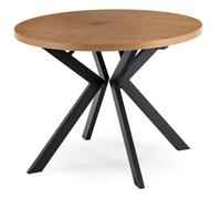 Table ronde extensible LUKAS 100-250 cm Chêne doré Style loft moderne