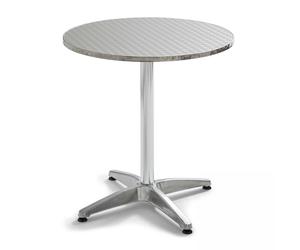 Table ronde inclinable en inox gris - Oviala Brixton