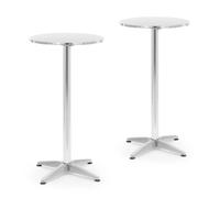 Table ronde - lot de 2 - ECO - Ø 60 cm - pliable - réglable en hauteur - Royal Catering