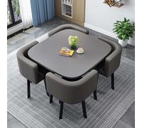 Table ronde moderne avec 4 chaises, table de conférence et housse en fourrure pour 80 cm, parfait pour la maison et le bureau