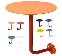 Table Ronde Murale, Bureau Flottant Petite Table D'appoint en Forme De L，Petite Table D'appoint De Comptoir pour Cocktails, Pubs, Bureaux, Desserts, Salles D'attente Et Salons(Orange,30x45cm)