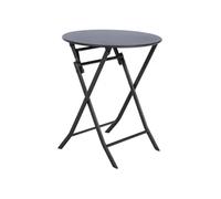 Hespéride Table de jardin pliante Greensboro ronde 2 pers Graphite acier époxy antirouille renforcé