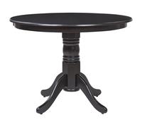 Beliani Table Ronde Salle à Manger Vintage 100 cm avec Pied Central en Bois Noir Akron