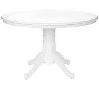 Table Ronde Salle à Manger Vintage 120 cm avec Pied Central en Bois Blanc Akron