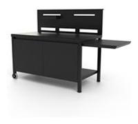 Table Roulante Crédence Acier Fermé pour Plancha 45 - 60 - 75 Forge Adour TRCAF N Noir Noir G