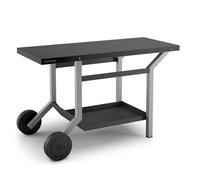 Forge Adour - Table Roulante Plancha Acier Noir et Gris, Crédence Intégrée, Cache Bouteille Gaz, Compatible Planchas 45, 60 et 75 cm, Garantie 2 Ans