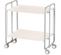 Table roulante pliante - DON HIERRO - Gris aluminium et blanc - Métal - Contemporain