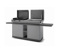 Forge Adour Chariot Plancha Combi G NG 2 tablettes rabattables 2 portes coulissantes