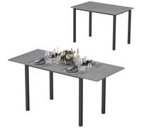 Table š€ manger extensible table de cuisine design moderne avec grand plateau 6 personnes cadre en acier gris foncšŠ