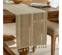 Table saisonnière pour chemin de table 33 x 180 cm avec détails ajourés en tissu polyester doux pour table de cuisine et salle à manger Plusieurs couleurs (marron)