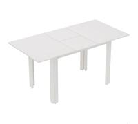Table salle à manger extensible 120x160x80, plateau MDF laqué blanc Table à manger, rallonge intégrée, surface facile d'entretien