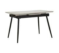 Mauro Ferretti Table de salle à manger extensible mate, métal et céramique, noir/blanc, 120 x 80 cm