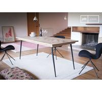 Table scandinave en bois massif à pieds compas Tongeren