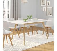 IDMarket - Table scandinave Extensible Rectangle Inga 4-8 Personnes Blanche 110-150 cm