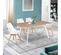 IDMarket Table à manger INGA extensible scandinave bois 4-8 personnes 110-150 cm