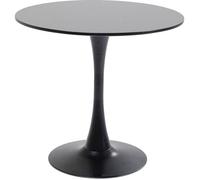 Kare Design Table Schickeria, Noir, Bois Mdf, Pied en Acier, Diamètre 80cm, Style Minimaliste, Moderne, a Manger, Ronde pour 4 Personnes, Salle à Manger, Salon, Bureau