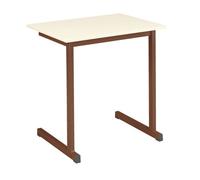 Table scolaire individuelle piétement brun