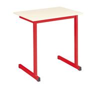 Table scolaire individuelle piétement rouge