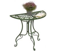 Table semi-circulaire Table murale 93995 Table d'appoint en métal 80 cm Table de jardin semi-circulaire Console murale Console murale