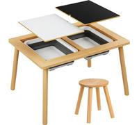 Table sensorielle avec chaise, en bois de hêtre, double face
