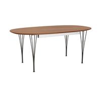 Table super-elliptique placage B619 extensible warm graphite powdercoated steel frame