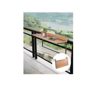 Table Suspendue Balcon, 1000 x 485 x 480 mm, Table de Bar Pliante pour Balustrades de Balcon d'Extérieur
