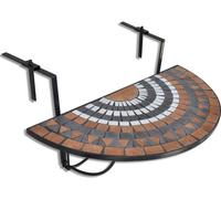 Table suspendue de balcon Terre cuite et blanc Mosaïque
