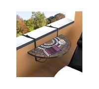 vidaXL Table de balcon suspendue demi-circulaire Terre cuite et blanc mosaïque Jardin