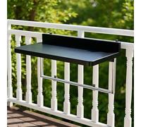 Table suspendue pliante pour balcon, 5 niveaux de hauteur, réglable en hauteur, pour terrasse, balcon, bar et table basse, table debout robuste pour jardin