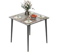 Table - Table de cuisine - Table à manger - Table compacte - Gris - Pierre frittée - 80x80 cm